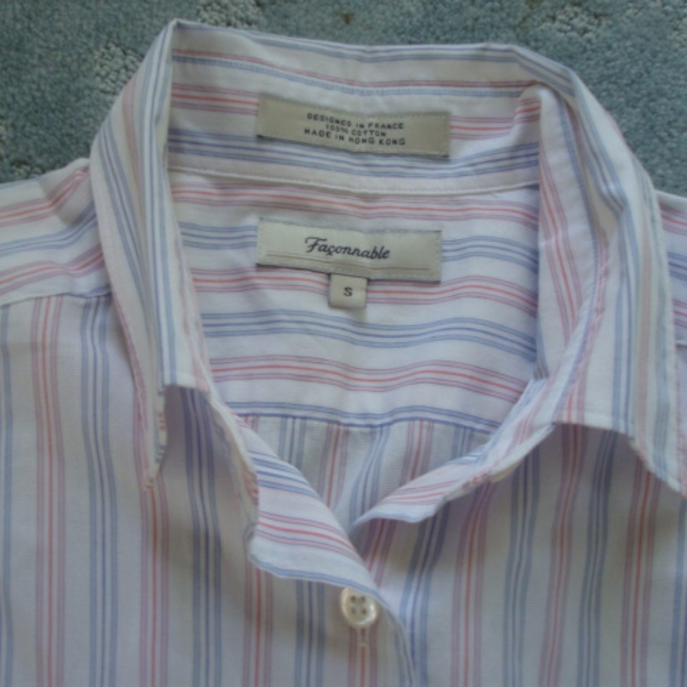 Faconnable Button Down Striped Button Down Shirt … - image 3